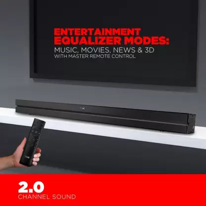 boAt Aavante Bar 1300 60 W Bluetooth Soundbar (Premium Black, 2.0 Channel) boAt Aavante Bar 1300 60 W Bluetooth Soundbar (Premium Black, 2.0 Channel)